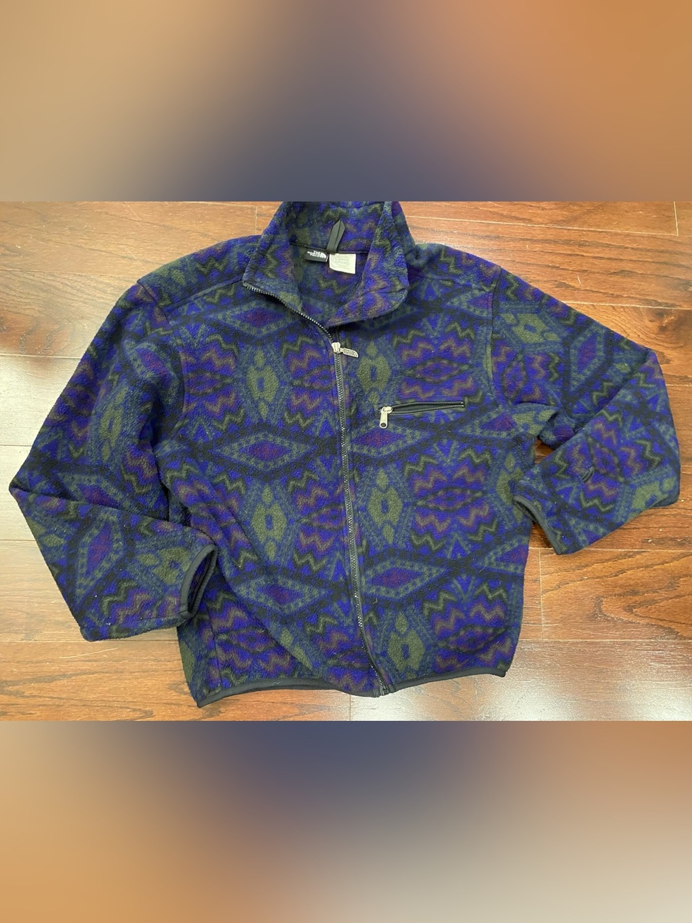 Vtg 90s The North Face Jacket Aztec Purple Men Sz L Rare